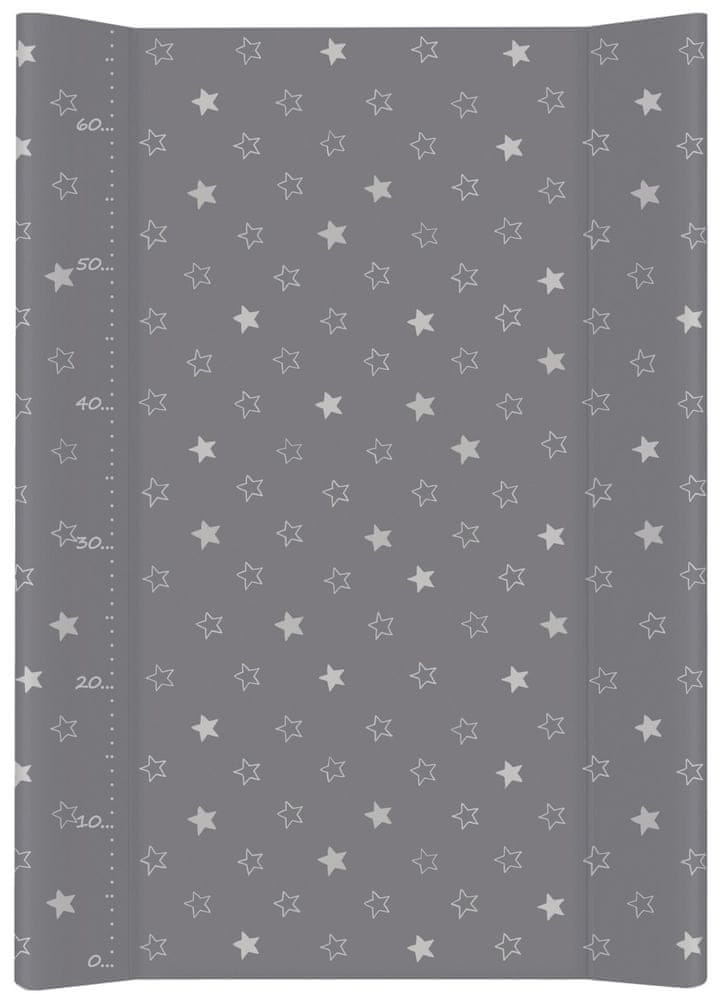 Ceba Baby Podložka prebaľovacia 2-hranná s pevnou doskou (50x70) Comfort Hviezdy, tmavosivá